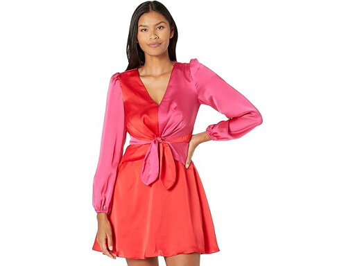 (取寄) ミリー ステラ サテン ドレス MILLY Stella Satin Dress Pink/Real Red (取寄) ミリー ステラ サテン ドレス MILLY Stella Satin Dress Pink/Real Red