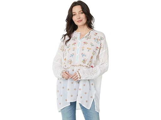 (取寄) ジョニー ワズ サミ チュニック Johnny Was Sami Tunic White (取寄) ジョニー ワズ サミ チュニック Johnny Was Sami Tunic White