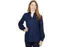 (取寄) エヌワイディージェイ プリーツ フロント チュニック NYDJ Pleated Front Tunic Oxford Navy(4)