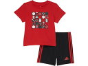 (取寄) アディダス キッズ ティー アンド ショーツ セット (インファント) adidas Kids Tee and Shorts Set (Infant) Bright Red
