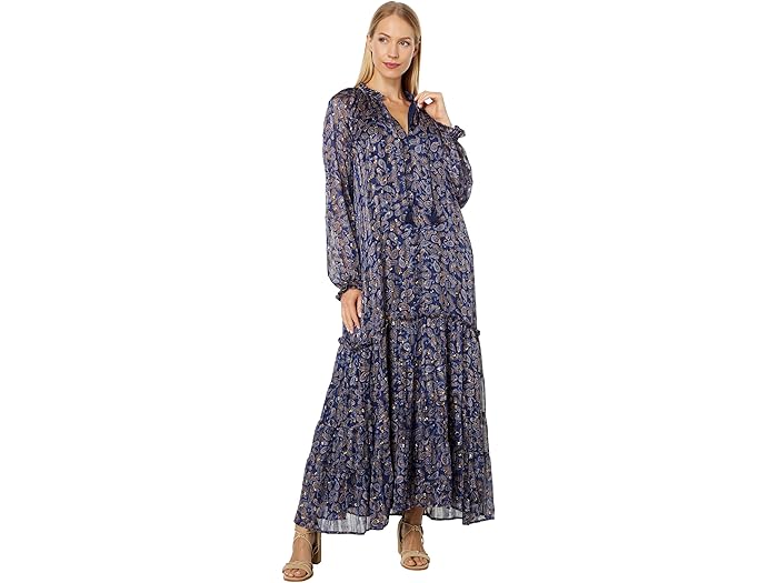 (取寄) ロスト + ワンダー ウィッシュ アポン マキシ ドレス Lost + Wander Wish Upon Maxi Dress Navy Gold Paisley