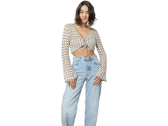 (取寄) ラインアンドドット ウォーカー クローシェ トップ line and dot Walker Crochet Top Natural/Ivory