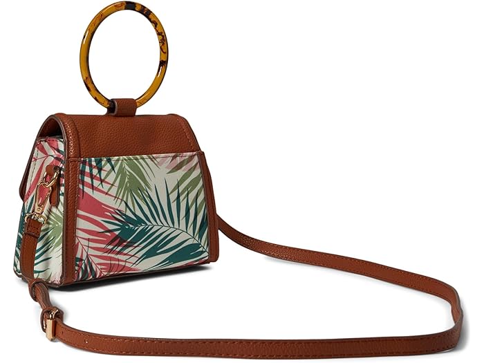 (取寄) アンクライン ミニ パーム プリント ラウンド ハンドル サッチェル Anne Klein Mini Palm Print Round Handle Satchel Fruit Punch Multi Palm/Saddle