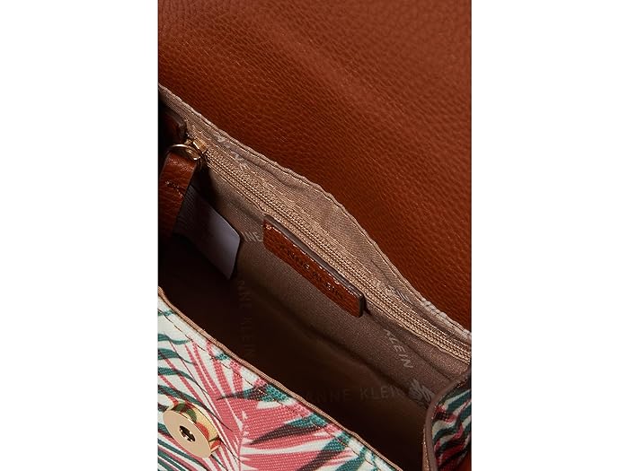 (取寄) アンクライン ミニ パーム プリント ラウンド ハンドル サッチェル Anne Klein Mini Palm Print Round Handle Satchel Fruit Punch Multi Palm/Saddle