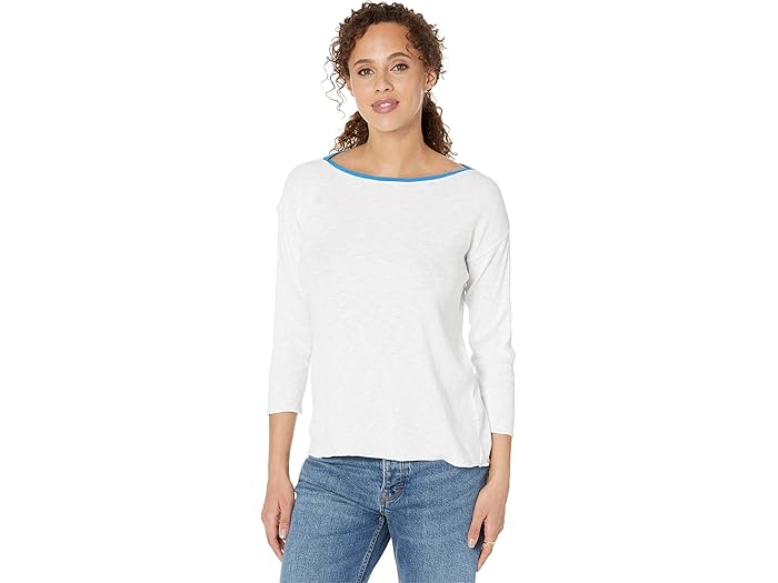 (取寄) リラ P 3/4 スリーブ 2x2 リブド スラブ ボートネック ティー Lilla P 3/4 Sleeve 2x2 Ribbed Slub Boatneck Tee Tide