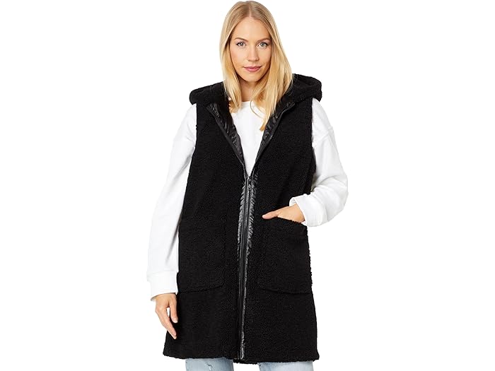 (取寄) サムエデルマン コンパクト カーリー フーデット ベスト Sam Edelman Compact Curly Hooded Vest Black