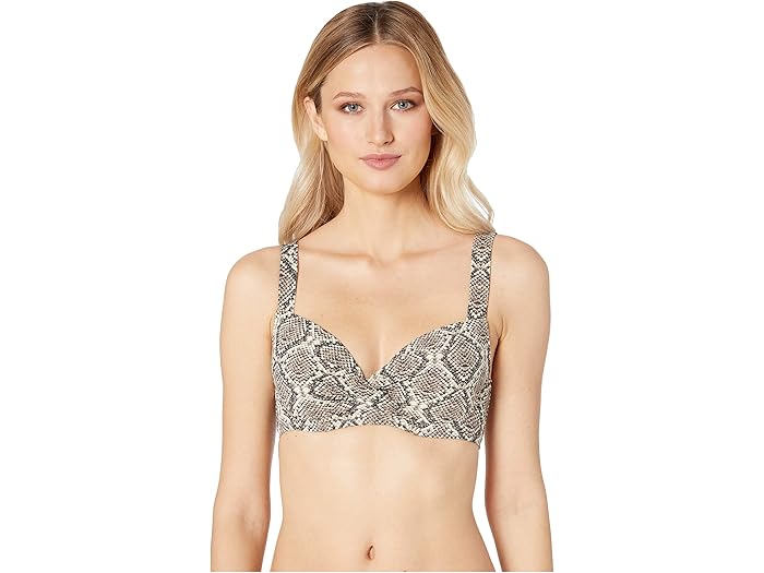 (取寄) トミーバハマ デザート パイソン アンダーワイヤー クロスバック ブラ トップ Tommy Bahama Desert Python Underwire Cross-Back Bra Top Caffe