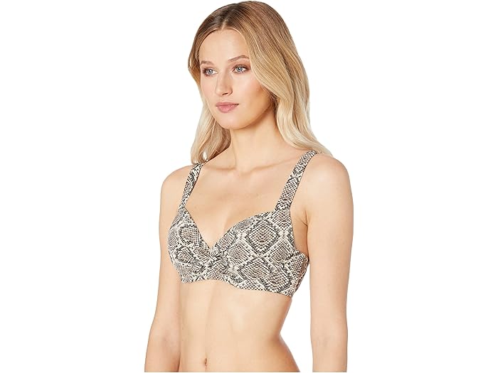 (取寄) トミーバハマ デザート パイソン アンダーワイヤー クロスバック ブラ トップ Tommy Bahama Desert Python Underwire Cross-Back Bra Top Caffe