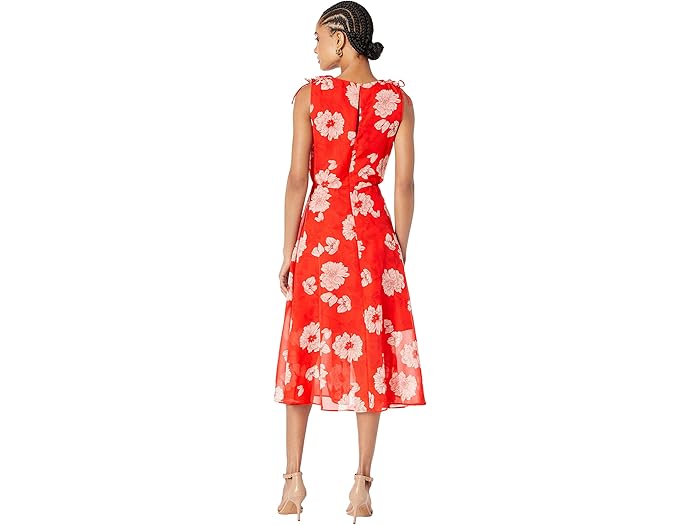 (取寄) ヴィンスカムート シフォン V-ネック ウィズ タイ ショルダーズ Vince Camuto Chiffon V-Neck with Tie Shoulders Red