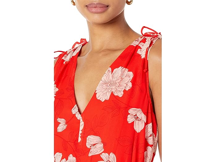 (取寄) ヴィンスカムート シフォン V-ネック ウィズ タイ ショルダーズ Vince Camuto Chiffon V-Neck with Tie Shoulders Red