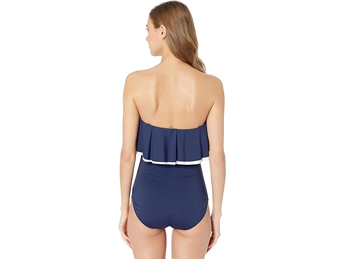 (取寄) ココ リーフ キープセイク ソリッド アゲート ラッフル ヘアバンド ワンピース COCO REEF Keepsake Solid Agate Ruffle Bandeau One-Piece Navy Captain