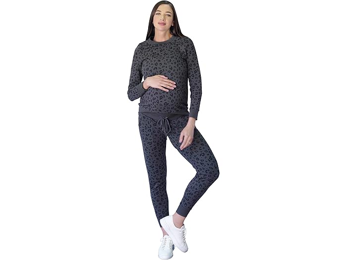 (取寄) イングリッド & イザベル マタニティ プリンテッド スウェットシャツ Ingrid & Isabel Maternity Printed Sweatshirt Grey Tonal Leopard