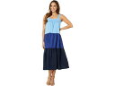 (取寄) ムーンリバー スリーブレス マルチカラー ティアード ドレス MOON RIVER Sleeveless Multicolored Tiered Dress Blue Multi