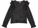 (取寄) ハビチュアル ガール ラッフル ロング スリーブ トップ (ビッグ キッズ) HABITUAL girl Ruffle Long Sleeve Top (Big Kids) Black