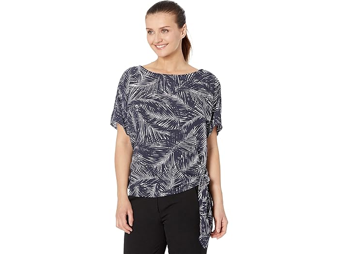 (取寄) マイケルコース ピティート パーム サイド タイ トップ MICHAEL Michael Kors Petite Palm Side Tie Top Midnight Blue