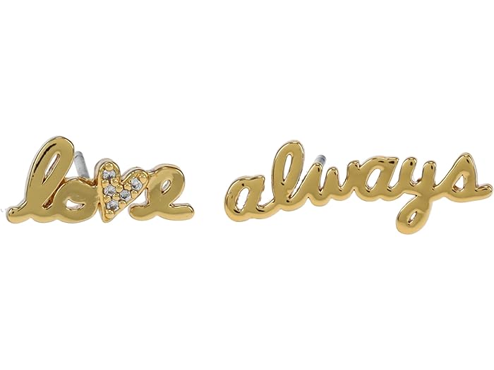(取寄) ケイトスペード セイ イエス ラブ オルウェイズ スタッズ イヤリングス Kate Spade New York Say Yes Love Always Studs Earrings Clear/Gold