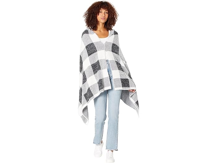 () ٥ աǥå ݥ bella dahl Hooded Poncho Winter White Check
