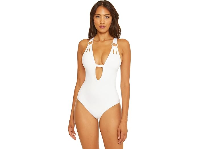 (取寄) ベッカ カラー コード スカイラー バンジ ワンピース BECCA Color Code Skylar Plunge One-Piece White