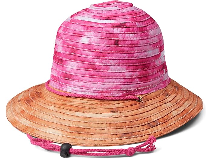 (取寄) バッジェリーミシュカ ウーブン バケット ハット ウィズ アジャスタブル ドローコード Badgley Mischka Woven Bucket Hat with Adjustable Drawcord Pink/Orange Tie-Dye