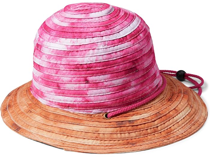 (取寄) バッジェリーミシュカ ウーブン バケット ハット ウィズ アジャスタブル ドローコード Badgley Mischka Woven Bucket Hat with Adjustable Drawcord Pink/Orange Tie-Dye