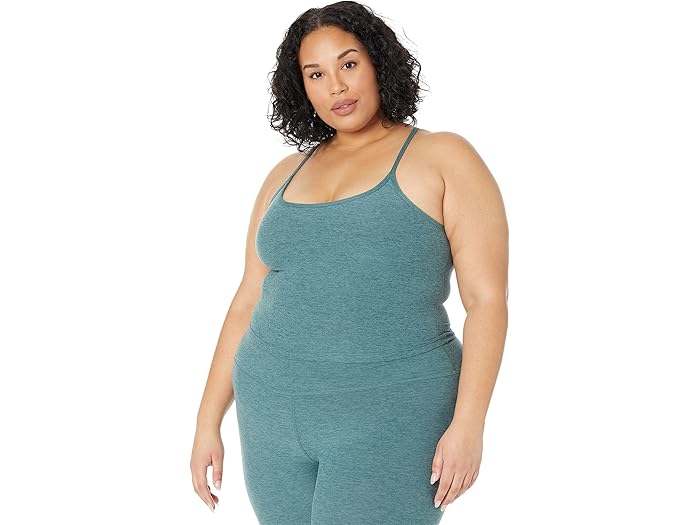 (取寄) ビヨンドヨガ プラス サイズ スペースダイ スリム レイサーバック ボポ クロップド タンク Beyond Yoga Plus Size Spacedye Slim Racerback Bopo Cropped Tank Rainforest Blue Heather