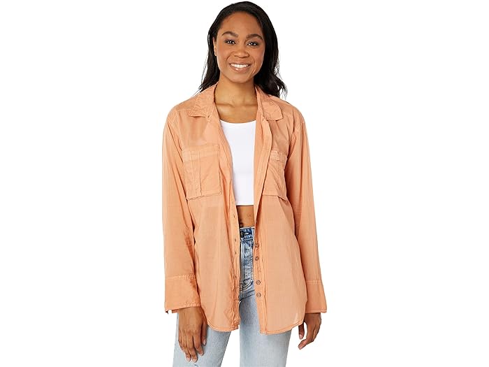 (取寄) フリーピープル シーア ラック シャツ Free People Sheer Luck Shirt Wood Chimes