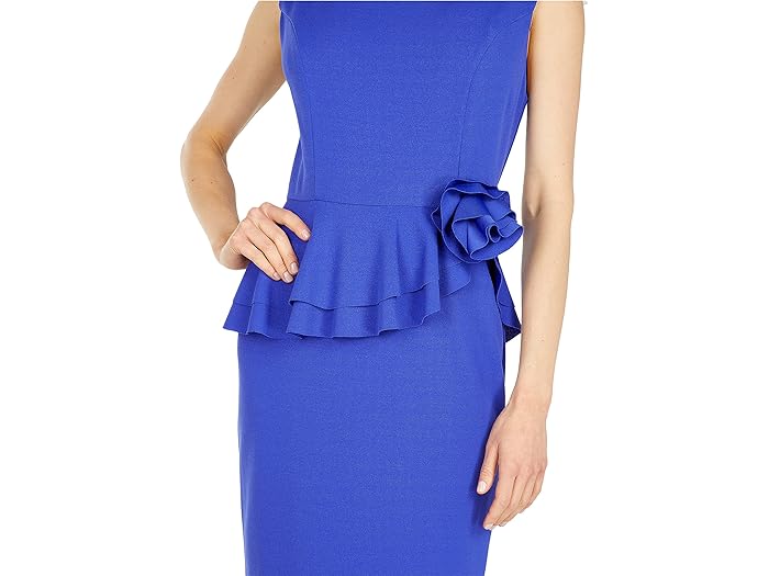 (取寄) MARINA ストレッチ クレープ ペプラム ドレス MARINA Stretch Crepe Peplum Dress Royal