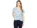 (取寄) ラッキーブランド ショート スリーブ タイ フロント Lucky Brand Short Sleeve Tie Front Blue Multi(4)