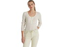 (取寄) ローレン ラルフローレン ストライプド ジャージ ヘンリー トップ LAUREN Ralph Lauren Striped Jersey Henley Top Mascarpone Cream/Scottish Primrose