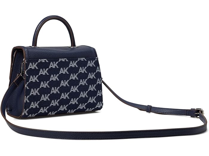 (取寄) アンクライン AK エンブロイダー トップ ハンドル サッチェル W/ チャンキー AK チェイン Anne Klein AK Embroidered Top-Handle Satchel w/ Chunky AK Chain Distant Mountain/AK Denim
