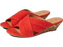 (取寄) ジョンストン&マーフィー マルレナ クロス バンド スライド Johnston & Murphy Marlena Cross Band Slide Tomato Red Suede(4)