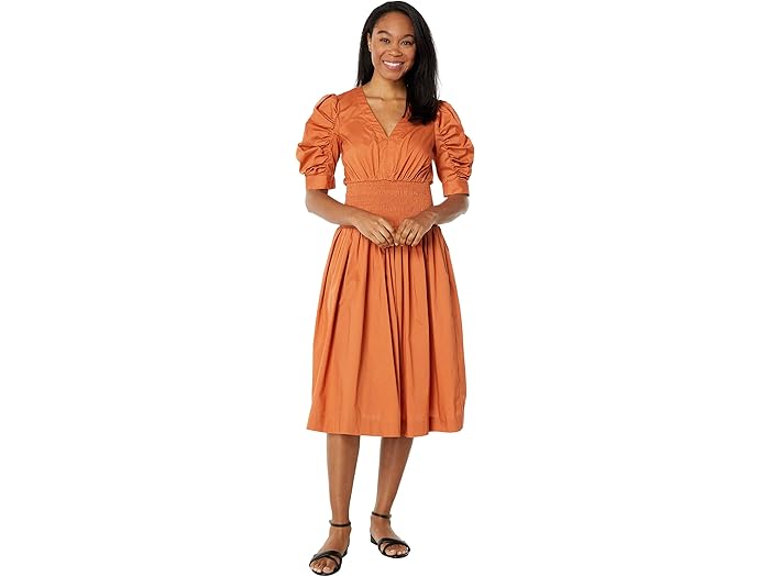 (取寄) BCBGマックスアズリア スモック ウェスト デイ ドレス BCBGMAXAZRIA Smocked Waist Day Dress Raw Sienna