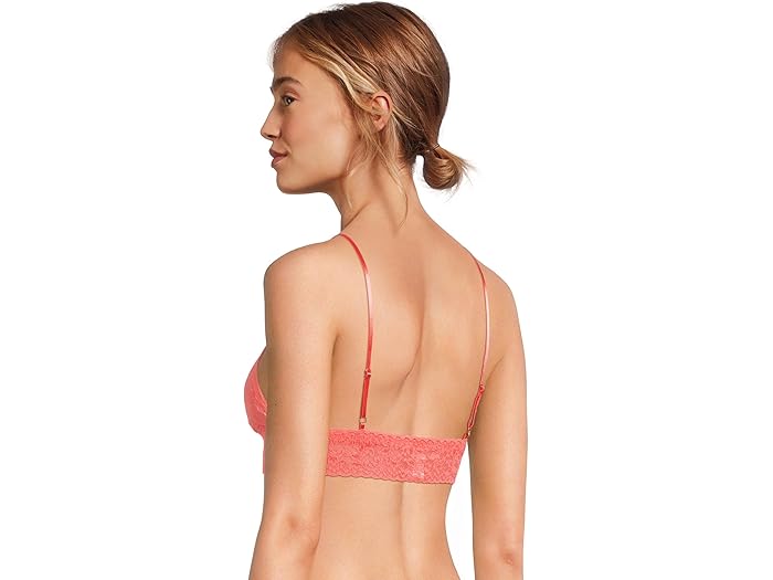 (���) �ѥ󥭡� �����˥��㡼 �졼�� �ѥåƥå� �ȥ饤���󥰥� �֥��å� Signature Lace Padded Triangle Bralette Courageous Coral