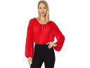 (取寄) ヴィンスカムート ロング スリーブ キーホール フロント クリンクル クリップ ドット ブラウザ Vince Camuto Long Sleeve Keyhole Front Crinkle Clip Dot Blouse Fireball(4)