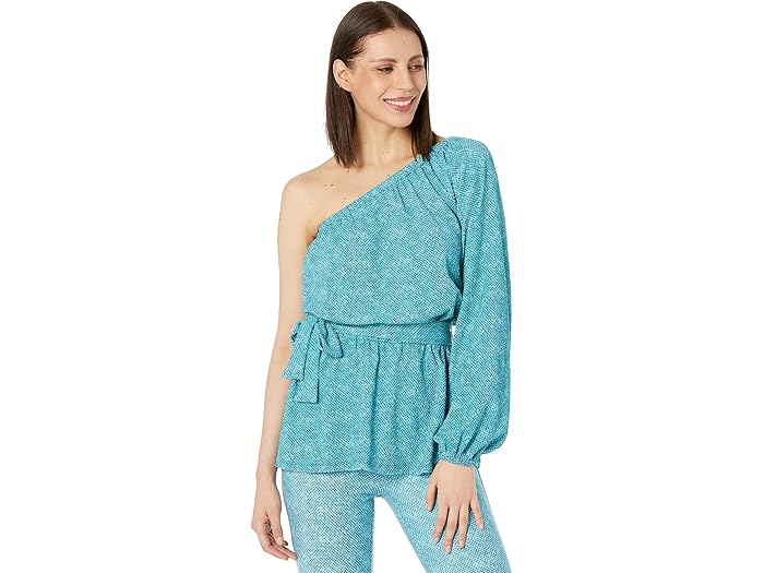 (取寄) マイケルコース ウロコ ワン ショルダー チュニック MICHAEL Michael Kors Uroko One Shoulder Tunic Turquoise