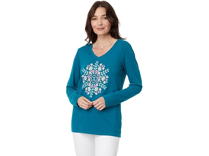 (取寄) ライフイズグッド スプリング サークル ロング スリーブ ヴィー Life is Good Spring Circle Long Sleeve Crusher? Vee Mallard Green