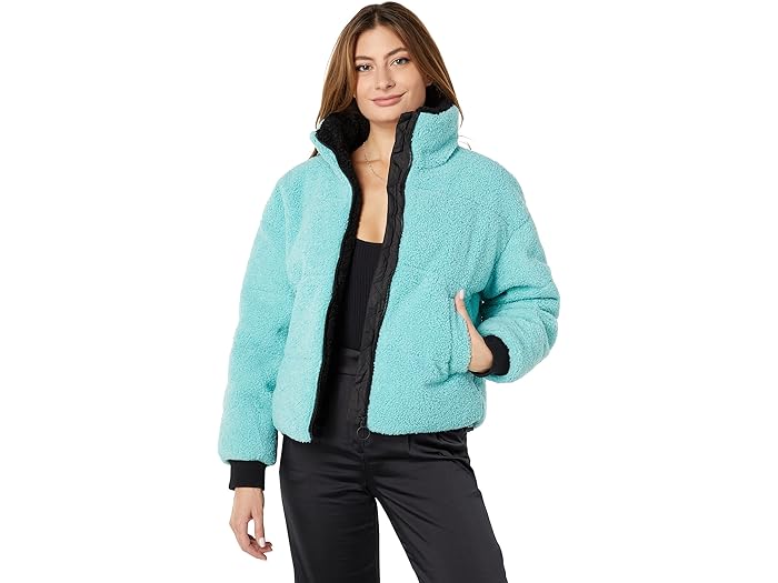 (取寄) NVLT バーバー フォー ダウン クロップド パファー ジャケット NVLT Berber Faux Down Cropped Puffer Jacket Tiffany Blue