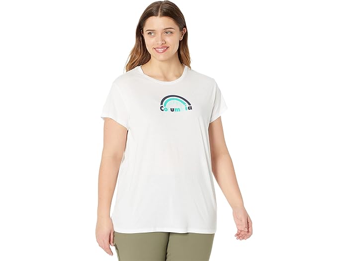 (取寄) コロンビア プラス サイズ ショート スリーブ グラフィック ティー Columbia Plus Size Trek? Short Sleeve Graphic Tee White/Blocked Rainbow