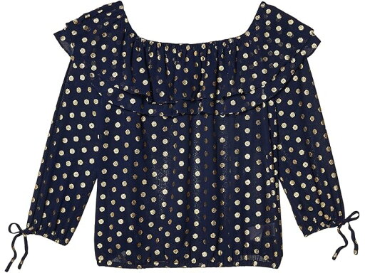 (取寄) マイケルコース ミニ メダリオン ペザント トップ MICHAEL Michael Kors Mini Medallion Peasant Top True Navy/Gold (取寄) マイケルコース ミニ メダリオン ペザント トップ MICHAEL Michael Kors Mini Medallion Peasant Top True Navy/Gold