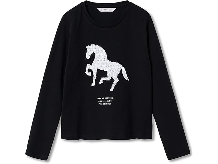 楽天ジェットラグ楽天市場店（取寄） マンゴ キッズ アニマルズ Tシャツ （リトル キッズ/ビッグ キッズ） MANGO Kids Animals T-Shirt （Little Kids/Big Kids） Black
