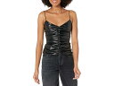 (取寄) セブンフォーオールマンカインド フォー レザー ルーシュド カミ 7 For All Mankind Faux Leather Ruched Cami...