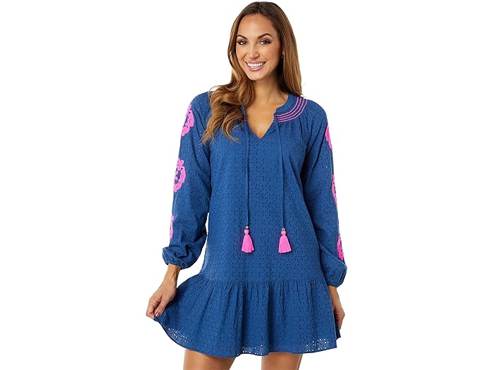 (取寄) リリー ピュリッツァー ルーチェ ドレス Lilly Pulitzer Lucee Dress Oyster Bay Navy Bayside Eyelet