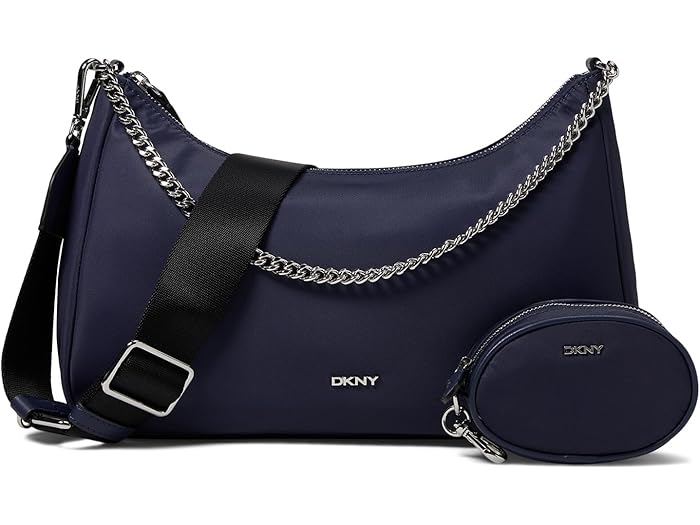 (取寄) ダナキャランニューヨーク ケイリン ラージ ポーチ DKNY Caelynn Large Pouchette Indigo/Silver
