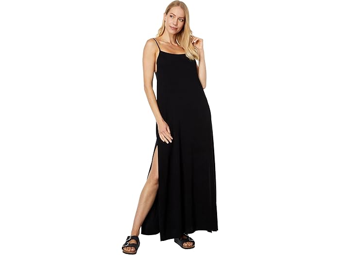 (取寄) チェイサー エアルーム ウォウヴァンス ロー バック ストラップ サイド スリット マキシ ドレス Chaser Heirloom Wovens Low Back Strappy Side Slit Maxi Dress True Black