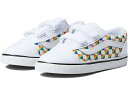 (取寄) バンズ キッズ オールド スクール V (インファント/トドラー) Vans Kids Old Skool V (Infant/Toddler) Gradient Rainbow Check White(4)