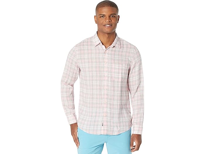 (取寄) ファリティ リネン ラグナ シャツ Faherty Linen Laguna Shirt Rose Rock Plaid
