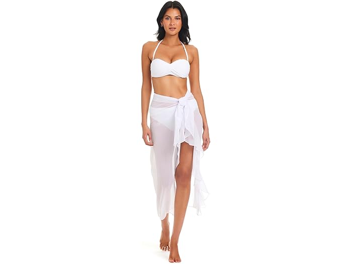 (取寄) ブルー ロッド ビーティー ジプセット ロング ラッフル サロン Bleu Rod Beattie Gypset Long Ruffle Sarong White