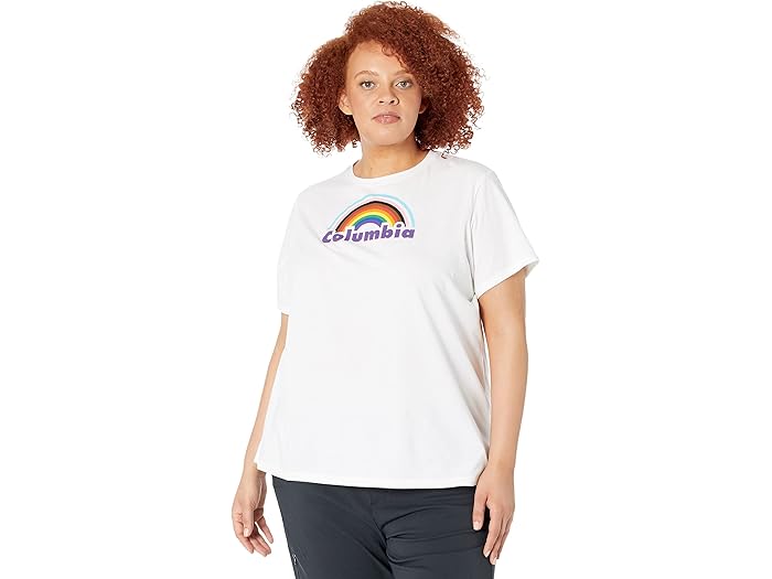 (取寄) コロンビア プラス サイズ サン ショート スリーブ グラフィック ティー Columbia Plus Size Sun Trek? Short Sleeve Graphic Tee White/Columbia Pride