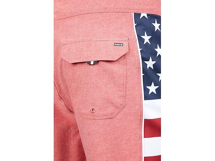 (取寄) ハーレー ファントム ファストレーン アメリカーナ 18 ボードショーツ Hurley Phantom Fastlane Americana 18" Boardshorts Gym Red