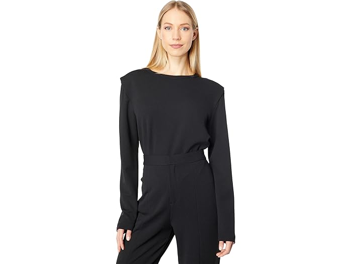 (取寄) Hホルストン ロング スリーブ ドレープ ディテール プルオーバー H Halston Long Sleeve Drape Detail Pullover Black